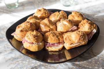 homemade sandwiches with sliced