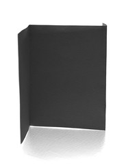 blank folded black paper on white background
