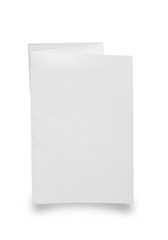 blank folded paper on white