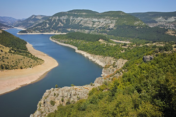 Fototapeta na wymiar Amazing view of Arda River meander and Kardzhali Reservoir, Bulgaria