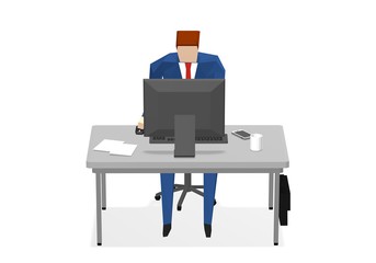 Businessman working on computer