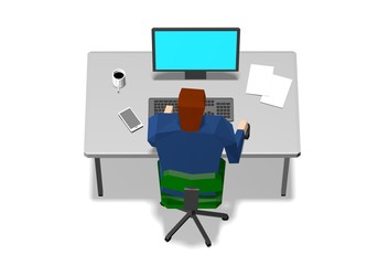 Obraz premium Businessman working on computer