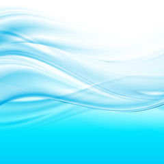 Abstract background with blue wave. Vector illustration for web design, desktop wallpaper or website.