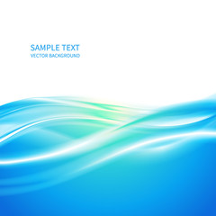 Abstract blue wave background. Vector illustration for web design, desktop wallpaper or website. - 160032198