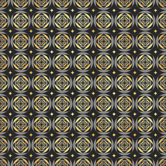 Vector pattern - geometric seamless simple black and gold modern texture