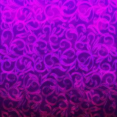 Violet background with light violet floral ornament. Illustration.