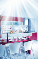 modern and clean domestic kitchen