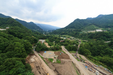 初夏の八ッ場ダム予定地の風景