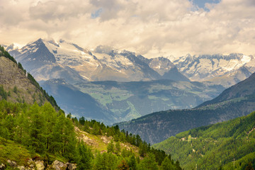 Fototapeta premium Scenic view of the swiss alps near the italian border.