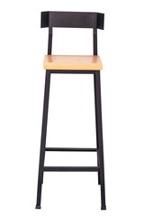 Wooden steel legs simplistic bar chair.