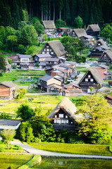 世界遺産・白川郷　春の夕方（岐阜県）