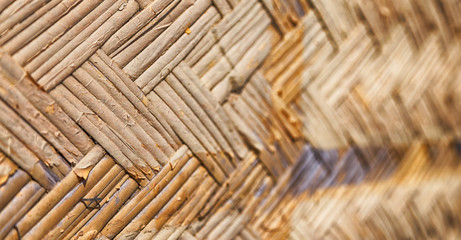 a wall build on wicker bamboo