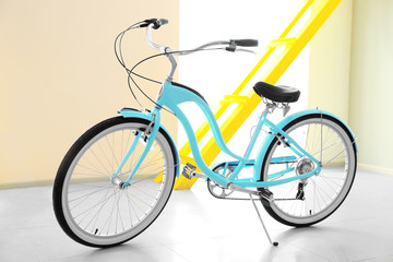 Fototapeta na wymiar Modern two-wheeled bicycle indoors