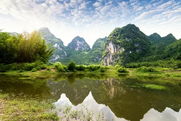 Zelfklevend Fotobehang landscape in Yangshuo Guilin, China © xiaoliangge