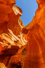 Sandstone formations in Antelope Canyon near the Page,