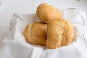 Fresh golden bread rolls