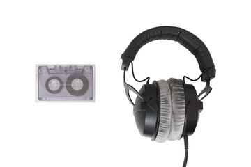 Cassette tape with headphones