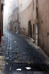 Italy Sicily  Caltagirone - Typical alley -  on the island of Sicily, southern Italy, The city is a production center of pottery, particularly maiolica and terra-cotta wares.