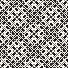 Seamless black and white cross lattice pattern. Abstract geometric tiling mosaic. Stylish background design