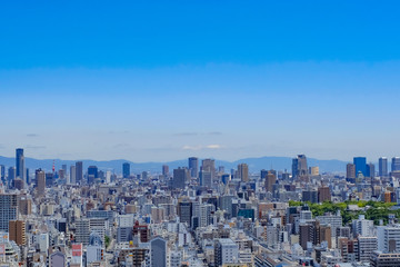 Fototapeta premium Krajobraz miasta Osaka, widok na miasto, miasto Osaka, Japonia.