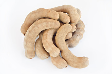 Tamarind on white background.