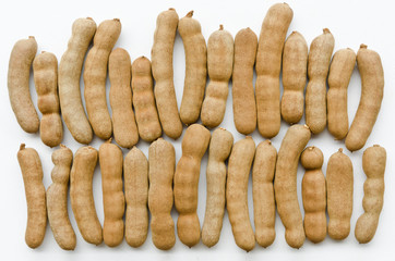 Tamarind on white background.