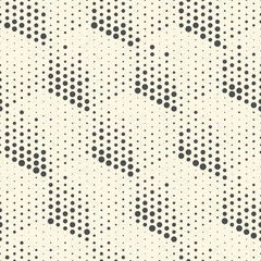 Seamless Cube Pattern. Vector Monochrome Background. Modern Chaotic Dots Design
