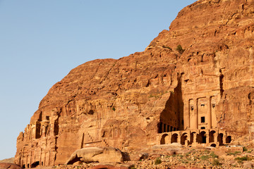 tomb in the antique site of petra in jordan