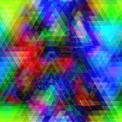 Colorful triangle polygon and seamless background.