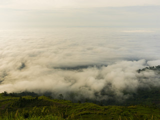 Fog and mountain nature beautiful landscape.