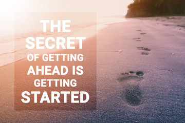 Inspirational and motivation quote on blurred background with vintage filter