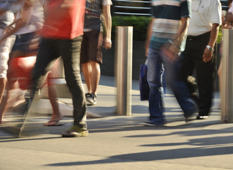 Blur people at orchard road in singapore