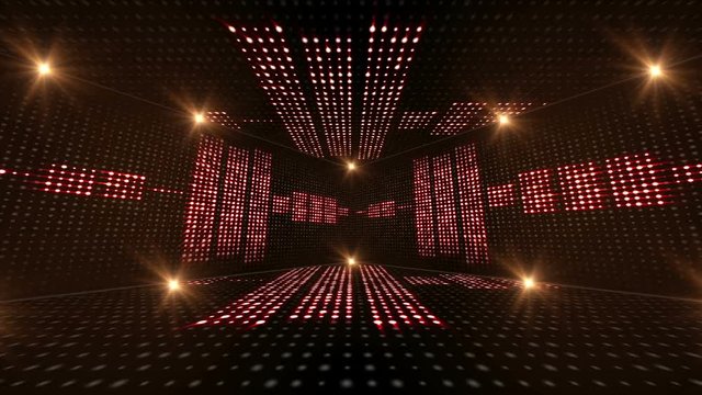 Music Room and Waves, with Notes, Lights Bulbs Animation, Rendering, Background, Loop, 4k
