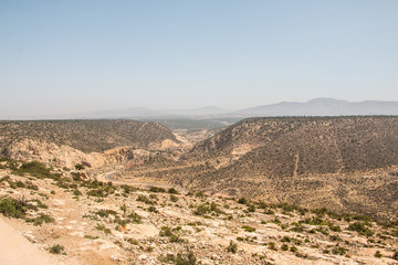 Yellow mountains and beautiful panoramic view