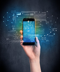 hand holding smartphone