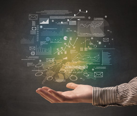 Hand holding business plan