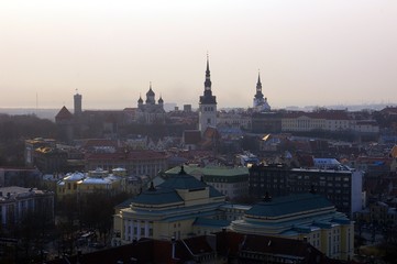 View on Old Town Tallinn Estonia with Towers and Churches on it