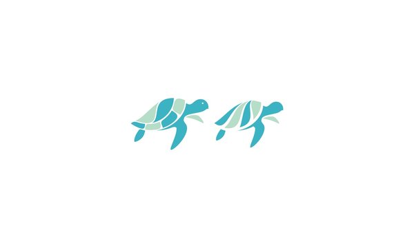 Turtles, sea, rivers emblem symbol icon vector logo
