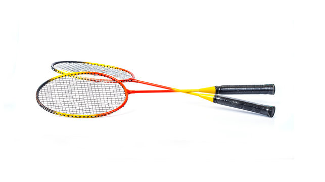badminton racket on white background