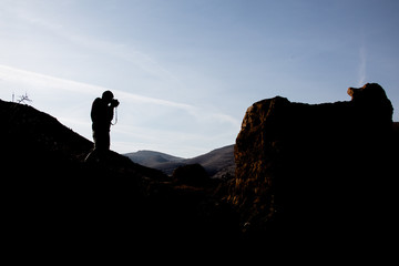 human nature at sunset