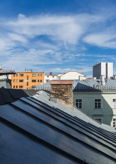 Scenic summer roofs of the Old Town in Tallinn, Estonia