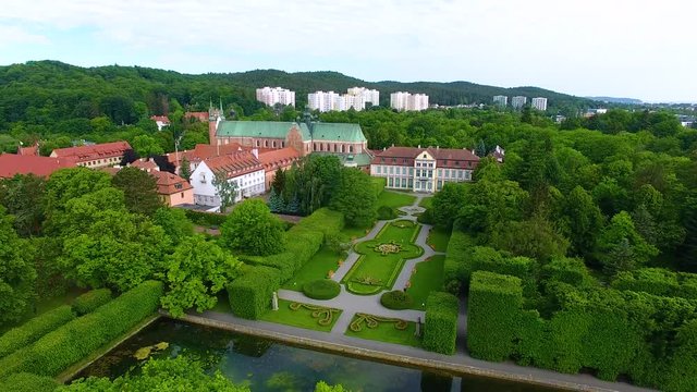 Bird-eye view of the Oliwa park in Sopot, Poland