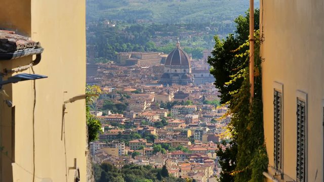 florence cathedral santa maria del fiore seen in distance from fiesole 