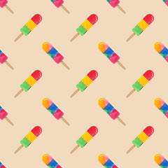 Seamless background image colorful watercolor texture popsicle pattern