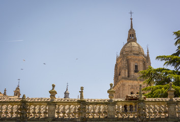 Fototapeta premium Bell tower of the New Cathedral , one of the two cathedrals of Salamanca, Spain.