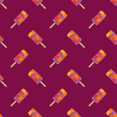 Seamless background image colorful watercolor texture popsicle pattern