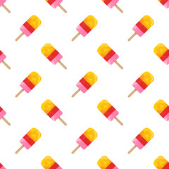 Seamless background image colorful watercolor texture popsicle pattern