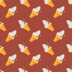 Seamless background image colorful watercolor texture popsicle pattern