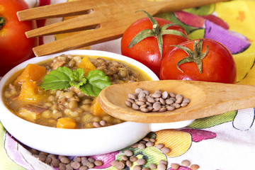 Lentil soup with carrot