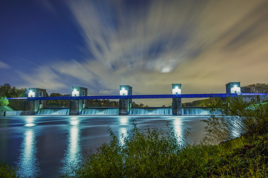 Barrage of River Ruhr at Duisburg / Germany